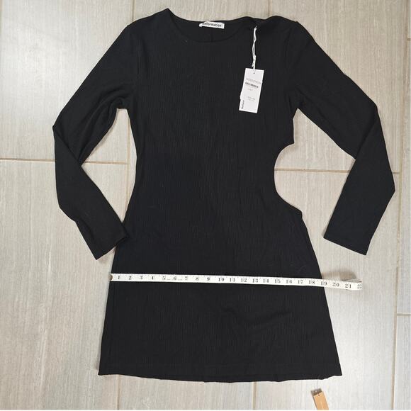 NWT Reformation Womens Kensy Black Long Sleeve Cocktail Dress Large - Picture 6 of 11
